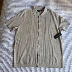 NWT - Christian Lacroix Beige Short Sleeve Shirt size xl